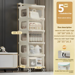 Home Organizer Cart Manufacturer - 5-Layer with Wheels Standing Type Trolley