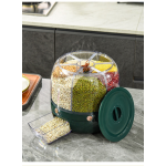 Grain Storage Container Manufacturer - Rotating Plastic with Moisture Lid 6 Compartments