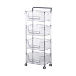 Storage Cart Manufacturer - High Quality 3 Layer Slim Slide Out with Hooks