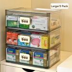 Medicine Storage Box Manufacturer - Stackable Transparent Rectangle Design Drawer
