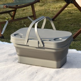 Storage Basket Manufacturer - Portable PP+TPE Foldable Camping Picnic with Lid