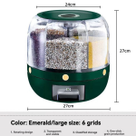 Dry Food Dispenser Manufacturer - 6-Compartment Rotating Rice Dispenser with Cup