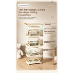 Home Organizer Cart Manufacturer - 3 Layers Transparent Foldable with Wheels