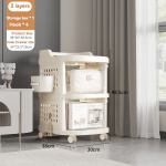 Storage Rack Manufacturer - 5-Layer Heavy-Duty PP Standing Trolley Multi-Purpose