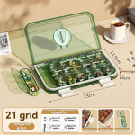 Pill Box Manufacturer - 28-Cell Rectangle Airtless BPA Free Medicine Organizer