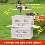 Picnic Basket Manufacturer - Foldable Side Open Camping Box with Table Lid
