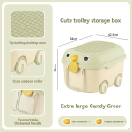 Animal Storage Box Manufacturer - 4 Pulleys Duck Seal Shape Plastic Laundry Basket