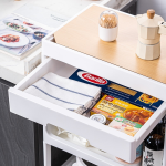 Storage Rack Manufacturer - 4-Layer Retractable Drawer Trolley Standing Mobile