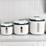 Rice Dispenser Manufacturer - Large Sealed Grain Container with Measuring Cylinder