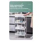 Storage Organizer Manufacturer - Multi-Functional 4-Tier PP+PD with Wheels