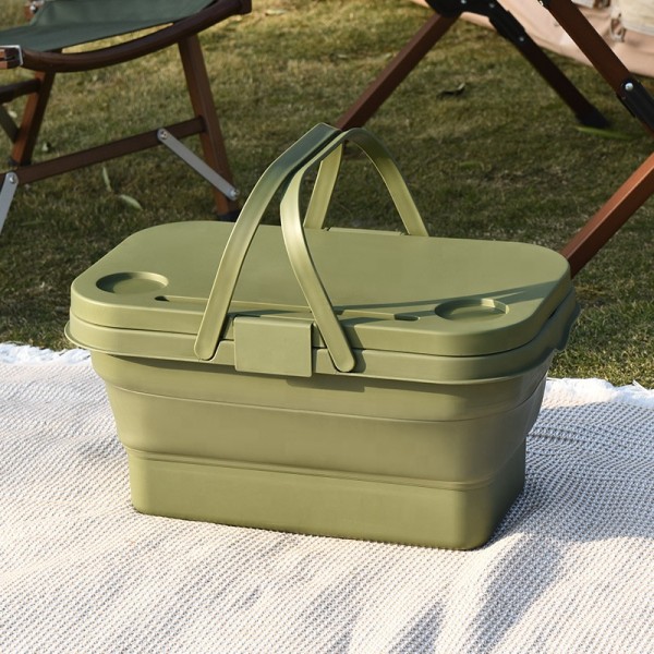 Picnic Basket Manufacturer - Portable Folding with Table Lip Handle Space-Saving