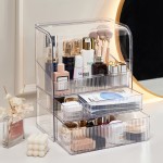 Makeup Organizer Manufacturer - Luxury Transparent Rectangle Dresser Display Case