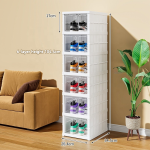 Shoe Rack Manufacturer - 6 Layers Plastic Stackable Foldable Transparent Box