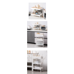 Kitchen Storage Cart Manufacturer - Wholesale White 4-Tier Folding Plastic