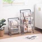 Storage Cart Manufacturer - High Quality 3 Layer Slim Slide Out with Hooks