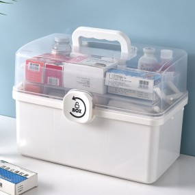 First Aid Kit Manufacturer - Portable 3 Layer Plastic Storage Box with Handle