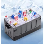 Camping Storage Box Manufacturer - 60L Plastic Folding Carry Bin with Wood Lids