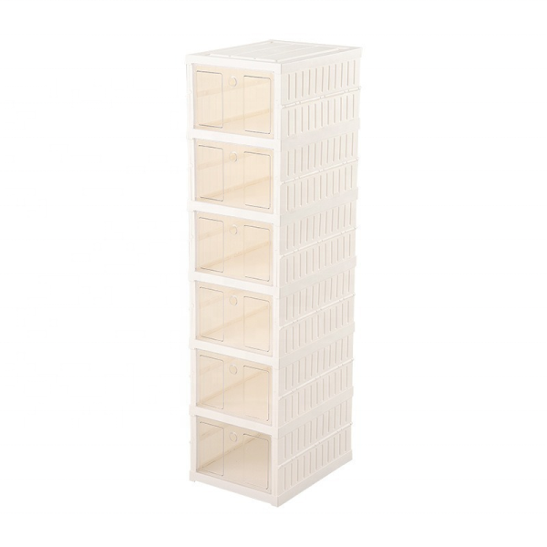 Shoe Rack Manufacturer - 6 Layers Plastic Stackable Foldable Transparent Box