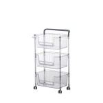 Storage Cart Manufacturer - High Quality 3 Layer Slim Slide Out with Hooks