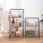 Storage Cart Manufacturer - High Quality 3 Layer Slim Slide Out with Hooks