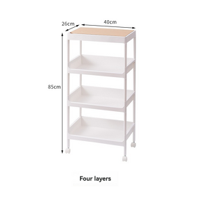 Kitchen Storage Cart Manufacturer - Wholesale White 4-Tier Folding Plastic