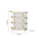 Home Organizer Cart Manufacturer - 3 Layers Transparent Foldable with Wheels