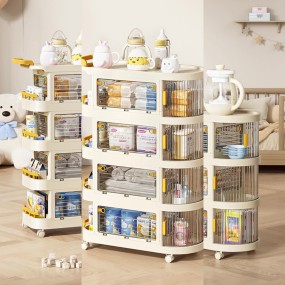 Home Organizer Cart Manufacturer - 3 Layers Transparent Foldable with Wheels