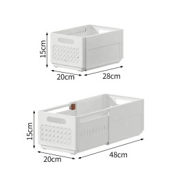Storage Basket Manufacturer - Stackable Retractable Plastic Desktop Organizer