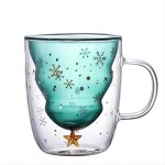 Christmas Cup Manufacturer - Double Walled Glass with Lids