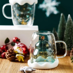 Christmas Cup Manufacturer - Double Walled Glass with Lids