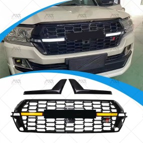 Grille Trim Factory - Bumper Grille with Light for Land Cruiser