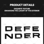 Emblem Badge Manufacturer - Gloss Black Lettering for Defender