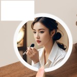 可定制化妆镜 - 合金杆带光桌面木基旋转代工厂家