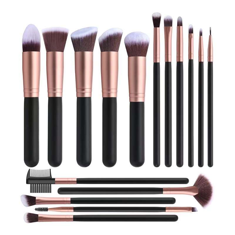 Makeup Brush Set Supplier - Custom logo Private Label 14 PCS Black Matte