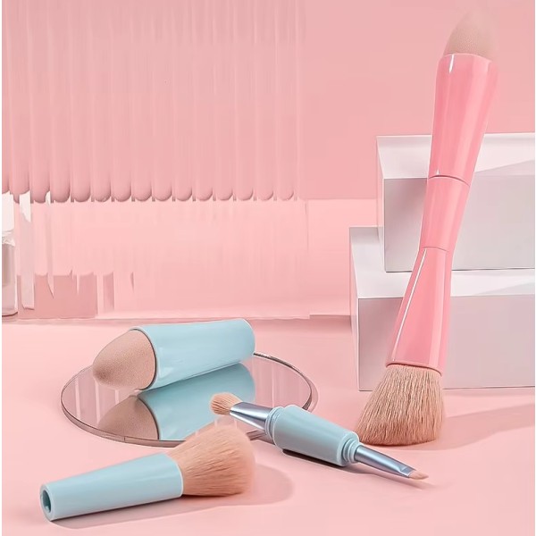 Makeup Brush Factory - Premium Quality Double Sided Mini Travel 4 in 1 Set