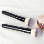 Makeup Brush Manufacturer - Single Black Simple Wooden Handle Custom logo