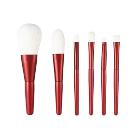 Makeup Brush Set Supplier - 6 Burgundy High-grade Soft Portable Brush Set
