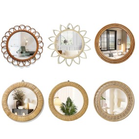 Cosmetic Mirror Supplier - High Quality Rattan Wall Vintage Handmade