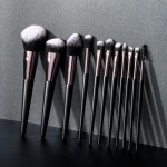 Makeup Brush Set Factory - Black Luxury 11 Piece Custom Logo Travel Set