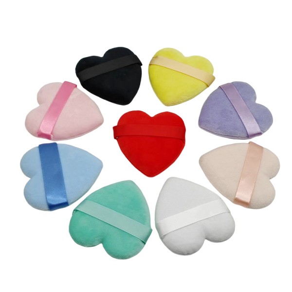 Powder Puff Factory - Cheap Custom Logo Soft Tick Heart Private Label Cotton