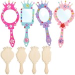 Handheld Mirror Manufacturer - Unfinished Wooden Children Princess Birthday Gift