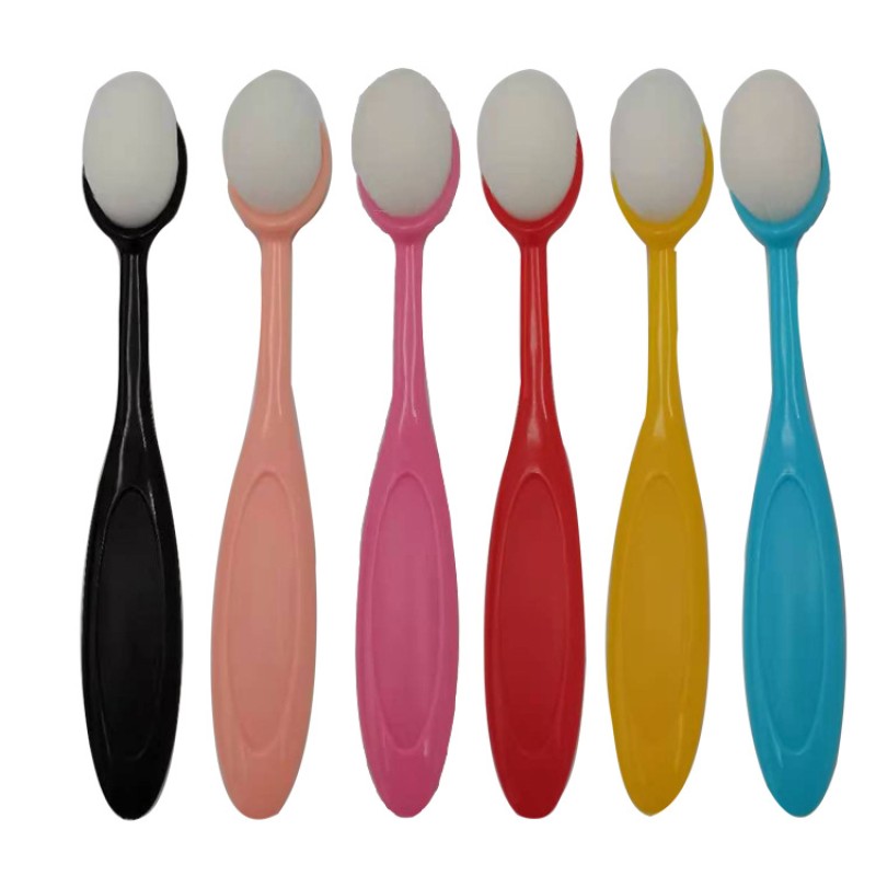 Makeup Brush Manufacturer - New Arrived Colorful Bendable Oval Makeup Tool