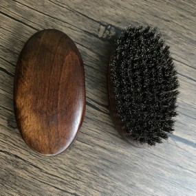 Beard Brush Supplier - Small Soft Pocket Travel Men's Wooden Mustache Brush