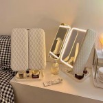 LED Makeup Mirror Factory - Three-sided Folding Magnifying Dormitory Desktop