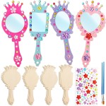 Handheld Mirror Manufacturer - Unfinished Wooden Children Princess Birthday Gift