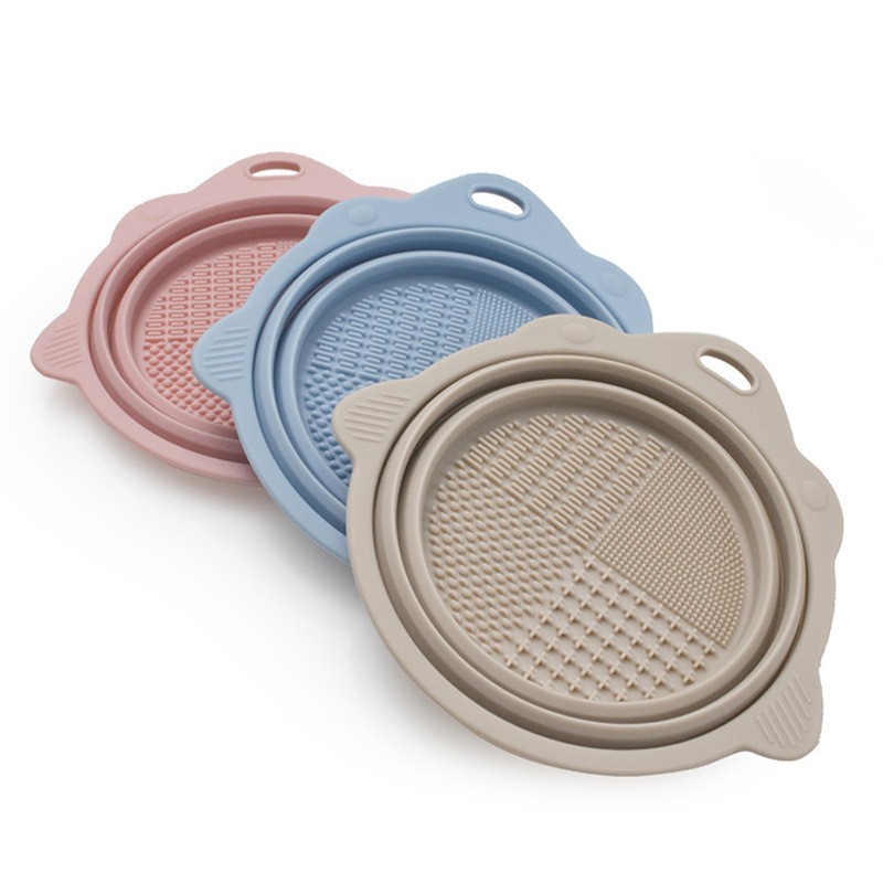Cleaning Bowl Manufacturer - Silicone Foldable Portable Makeup Brush Cleaning