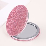 Makeup Mirror Supplier - Large Round Glitter High-end Handheld Folding