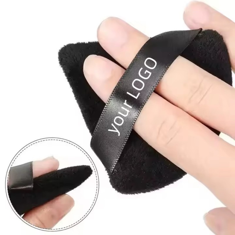 Powder Puff Manufacturer - Custom Logo Soft Tick Triangle Private Label Cotton