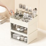 Makeup Organizer Manufacturer - 3 Layer Desktop Cosmetic Storage Case