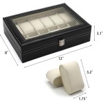 Watch Box Manufacturer - Luxury 12 Slot PU Leather Glass Window